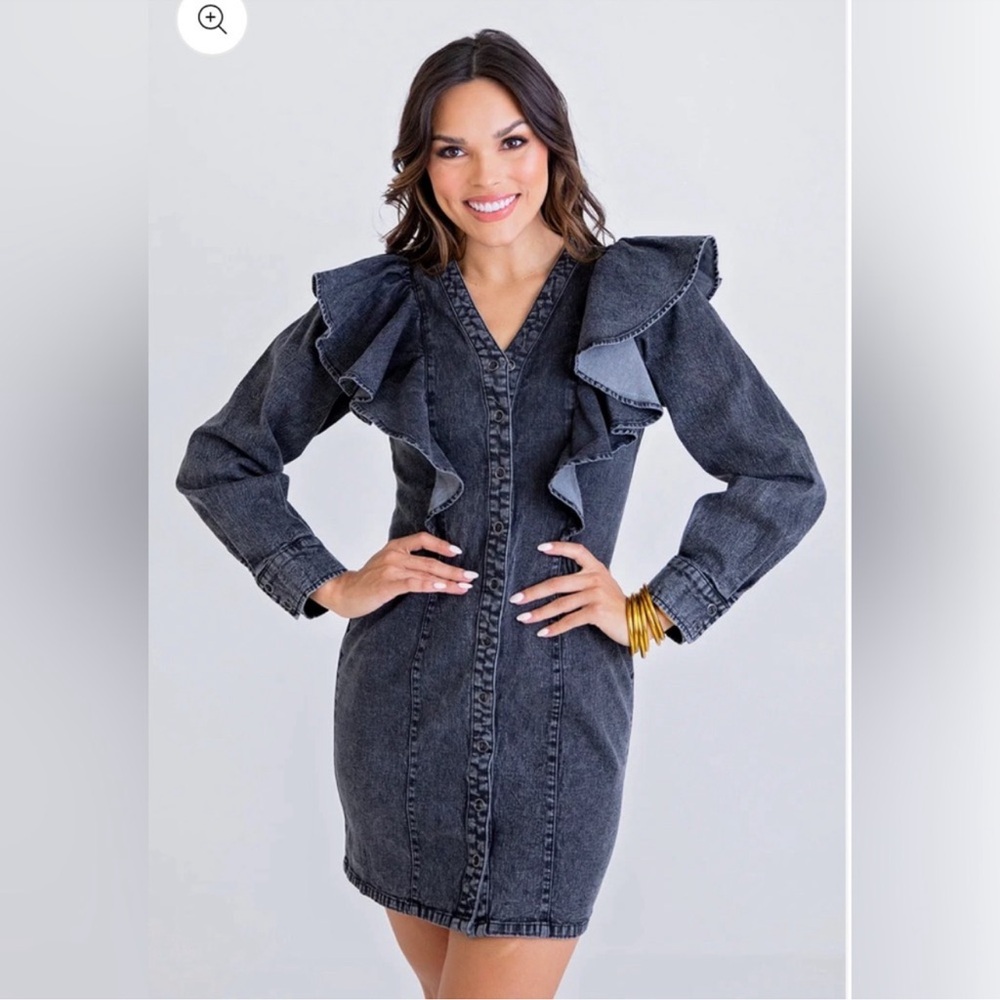 Karlie Snap Front Denim Dress